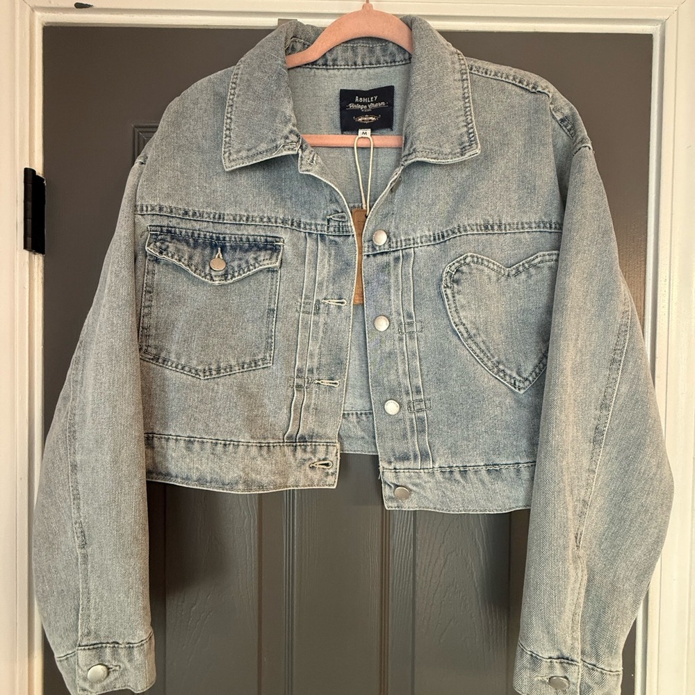 Ashley Vintage Charm Denim Cropped Jacket